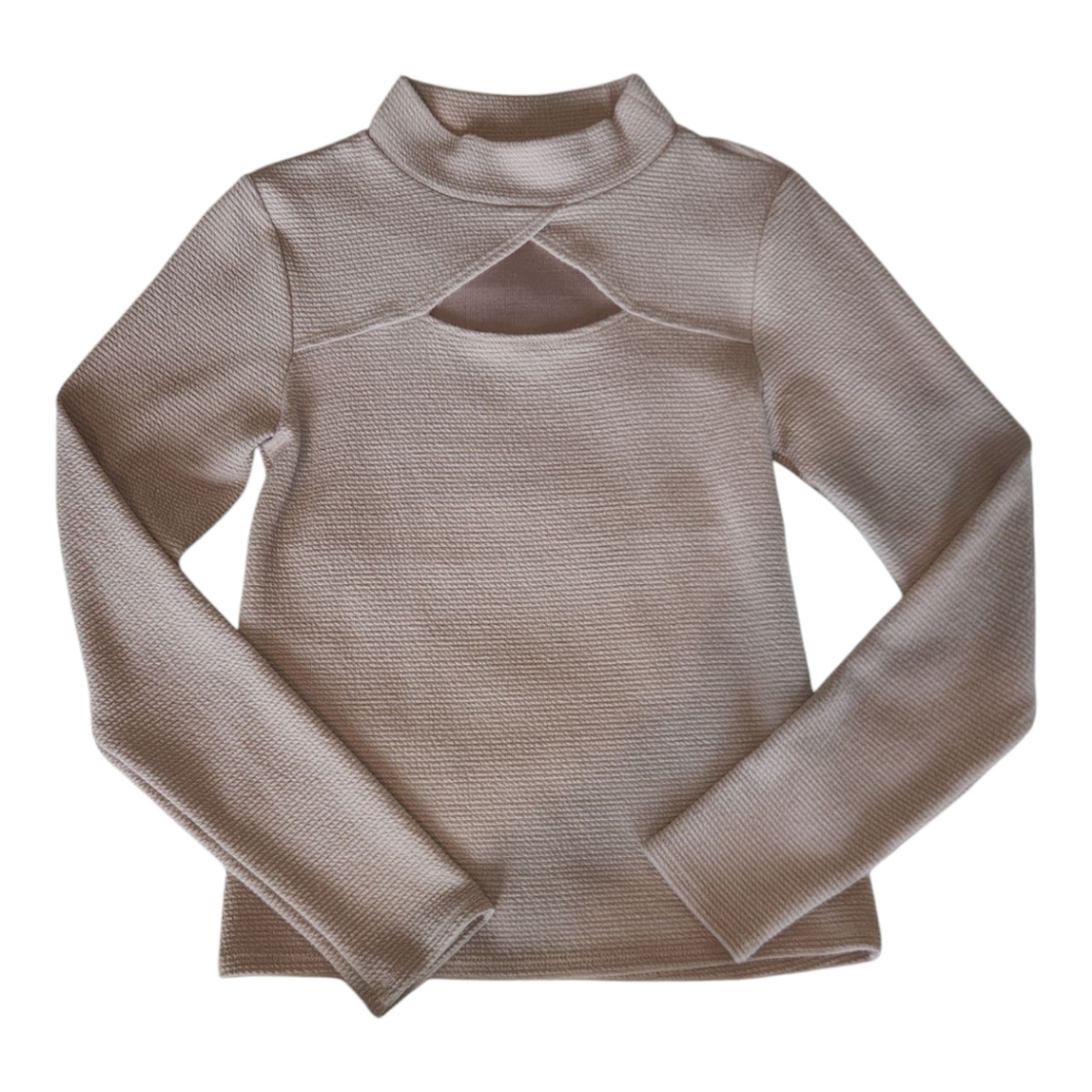 Willow + Root Cream Long Sleeve Cutout Top